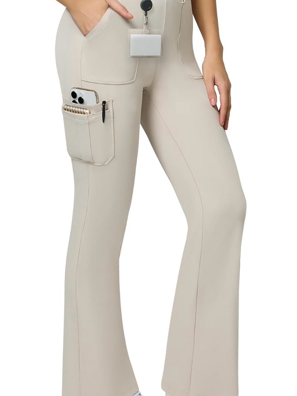 High-Rise Flared Utility yoga Pants in khaki